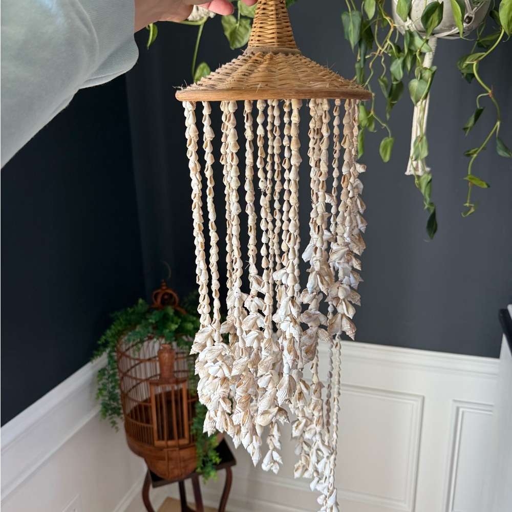 Vintage Boho Hanging Shell Chime - Natural Beige